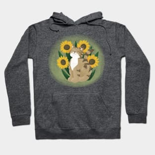 Cute cat with flowers Hoodie